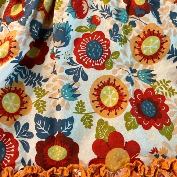 Colorful Kids Casual Dress with Floral and Striped Design - Picture 7 of 8